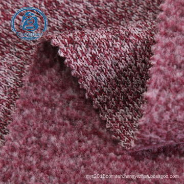 Hot Sale Cationic Dye Hacci Knitted Poly Brushed Back Fleece Fabric